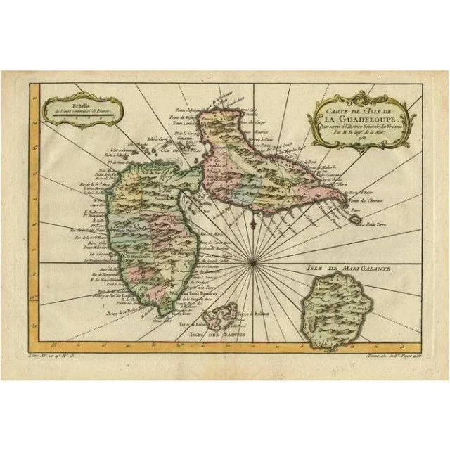 Antique Map of Guadeloupe, 1757