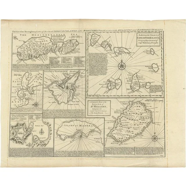 Antique Map of Islands in the Mediterranean by Bowen, 1760