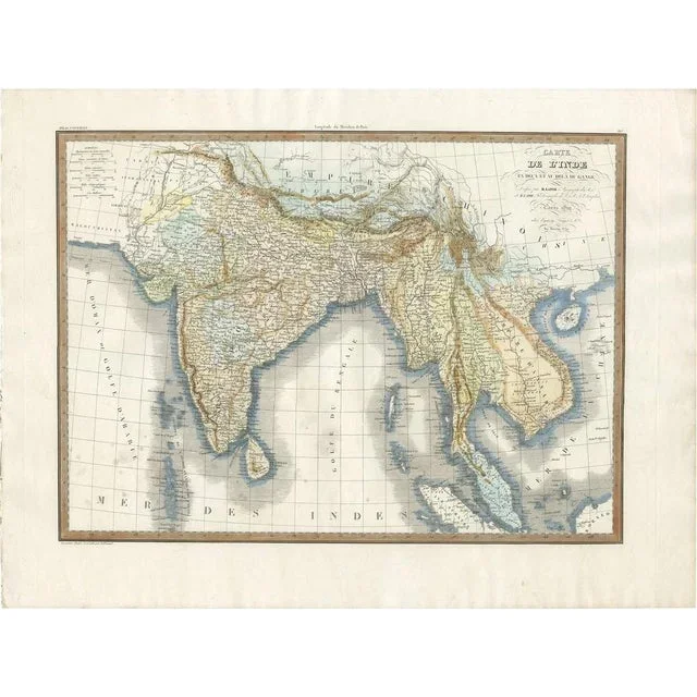 Antique Map of Southern Asia, 1833