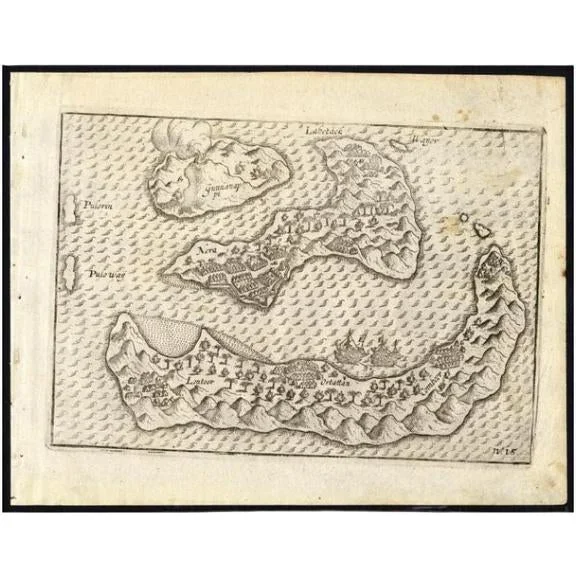 Antique Map of the Banda Islands by Commelin, 1646