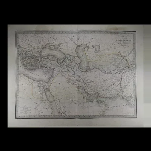 Antique Map of the Empire of Alexander the Great, an Original 1838 Edition of a Pierre M Lapie Map