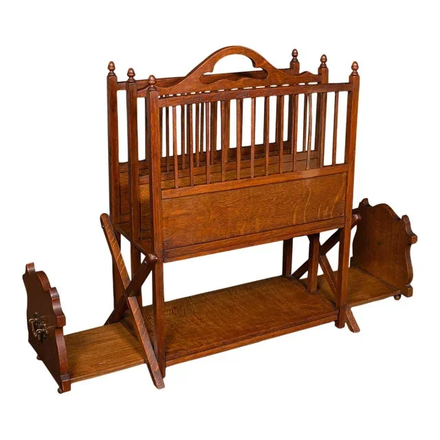 Antique Metamorphic Canterbury Stand, English, Oak, Magazine Rack, Edwardian