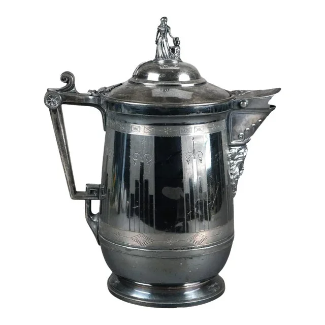 Antique Silver Plated Insulated Water Pitcher, Circa 1890
