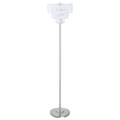 Anya 61-inch Hanging Crystal Metal Floor Lamp Chrome / CS-920067