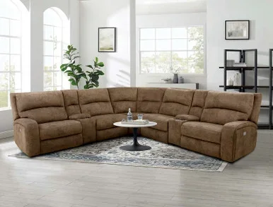 APOSTOLOS Power Sectional, Brown / CM9915BR-SECT-PM