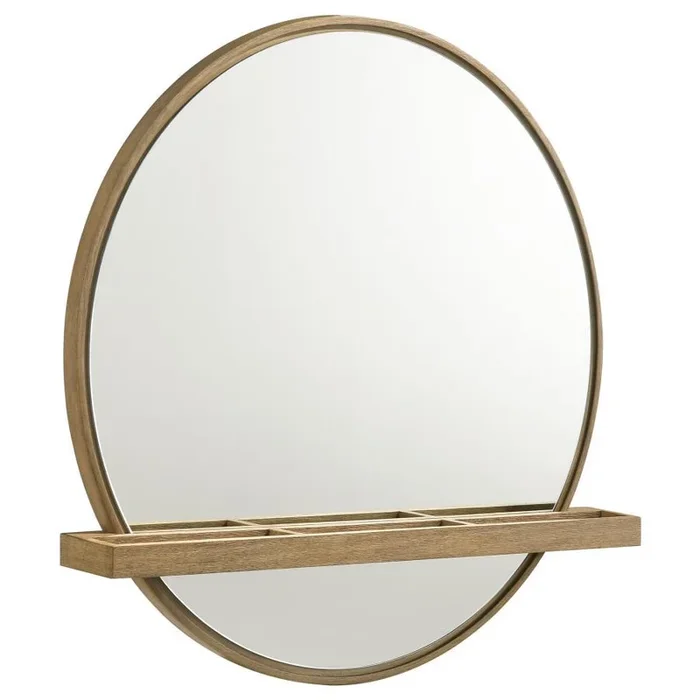 Arini – Round Vanity Wall Mirror With Shelf