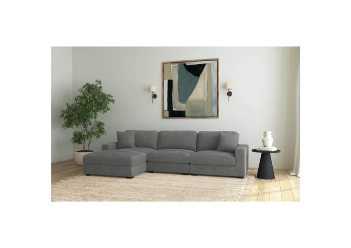 Arizona Modular Right Hand Facing Armchair With 1 Pillow 20 In Steno Charcoal