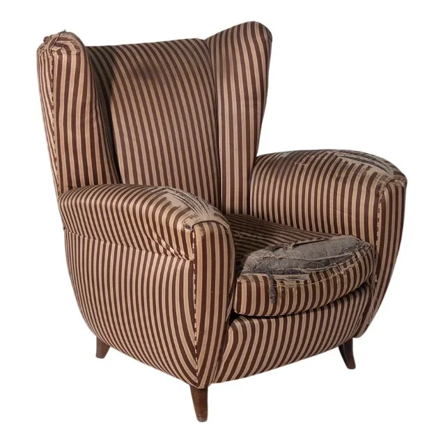 Armchairs in Original in Silk by Osvaldo Borsani, 1950s