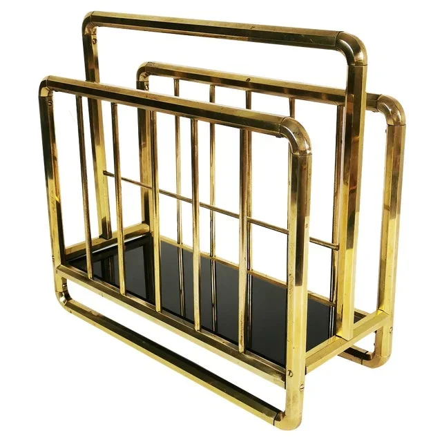 Art Deco Brass Newspaper Rack, Germany, 1950s