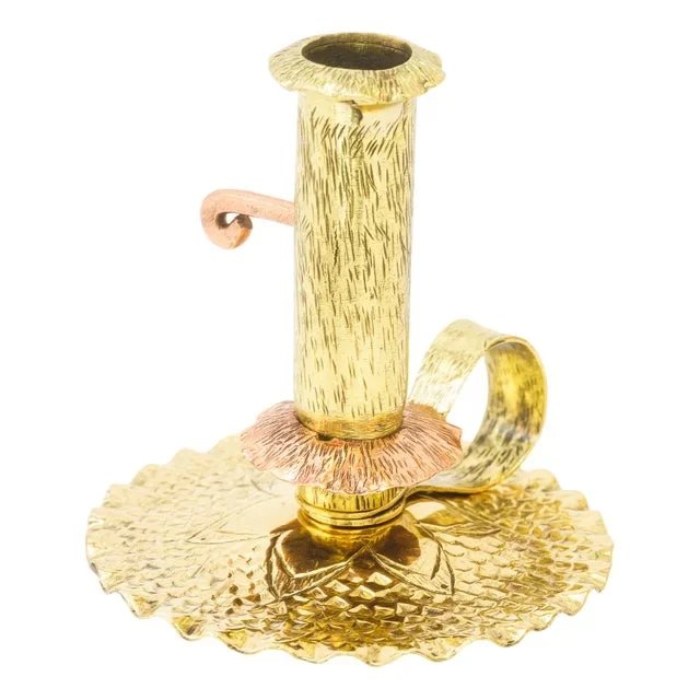 Art Deco Candleholder in Brass & Copper, Vienna, 1920s