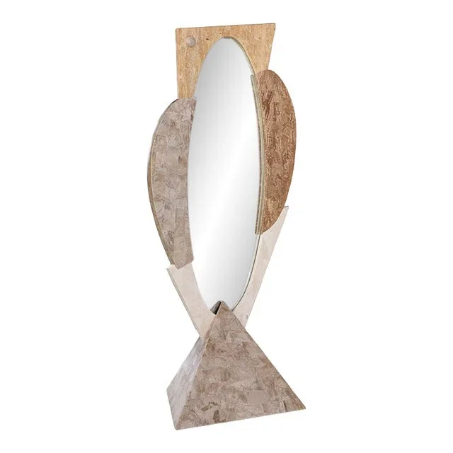 Art Deco Coastal Marquis Collection of Beverly Hills Tessellated Stone Full Length Floor Mirror