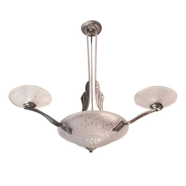 Art Deco French Ceiling Lamp from Muller Frères, 1920s