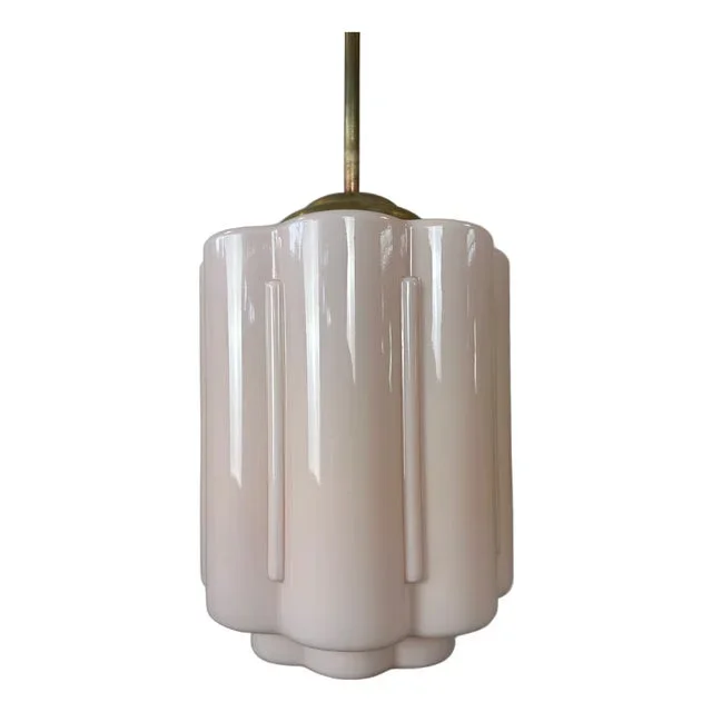 Art Deco Lamp in Rosé Opaline