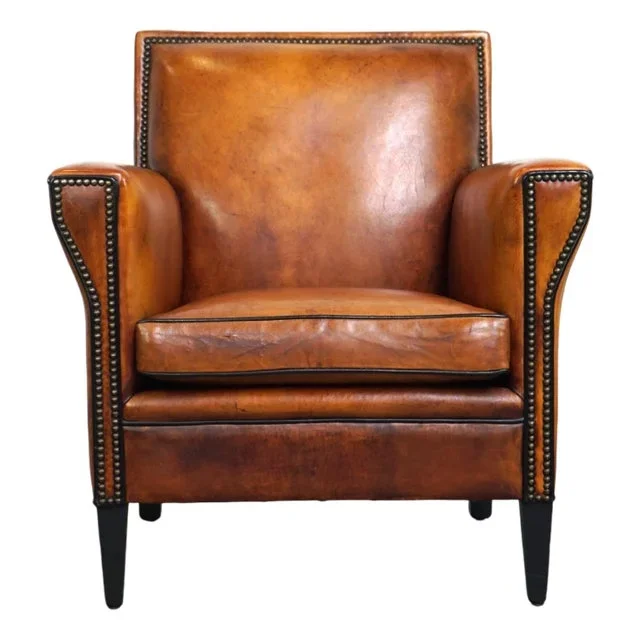 Art Deco Sheepskin Armchair with Details
