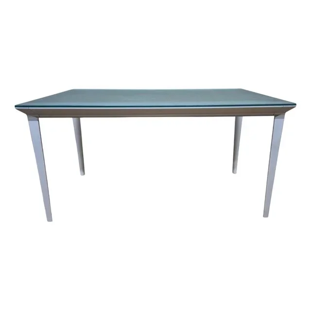 Artico 345 Dining Table in Glass & Aluminum from Cassina, 1990s