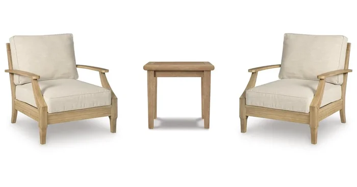 ASHLEY FURNITURE 2 Outdoor Chairs With End Table PKG021092 | Home Haven Furniture and Appliance