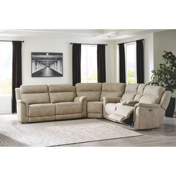 Ashley Next-gen Durapella Power Sofa 3 Piece Sectional in Sand