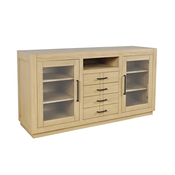 Auburn Hills 60″ Contemporary Media Console – Light Oak 2498-60 by Jofran at Old Brick Furniture & Mattress Co.