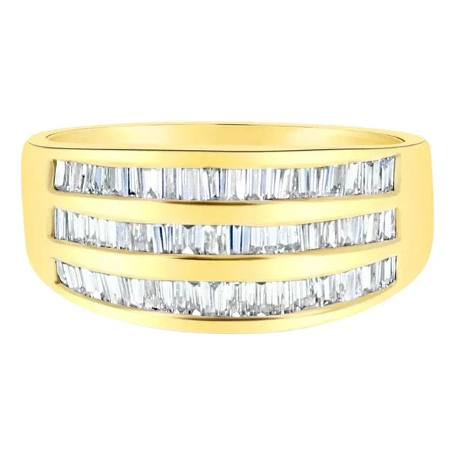 Baguette Diamond Wedding Band 1.00cttw 14K Yellow Gold, Size 9