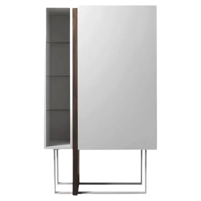 Base Cabinet with Acbado Textured White Cream Lacquer from CA Spanish Handicraft