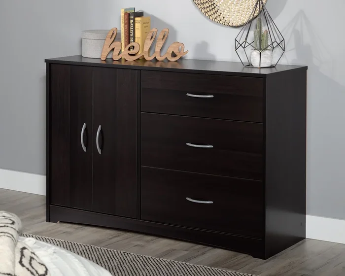 Beginnings 3-Drawer Dresser in Cinnamon Cherry – Spacious Bedroom Storage with Hidden Adjustable Shelves and Safety Tested Stability