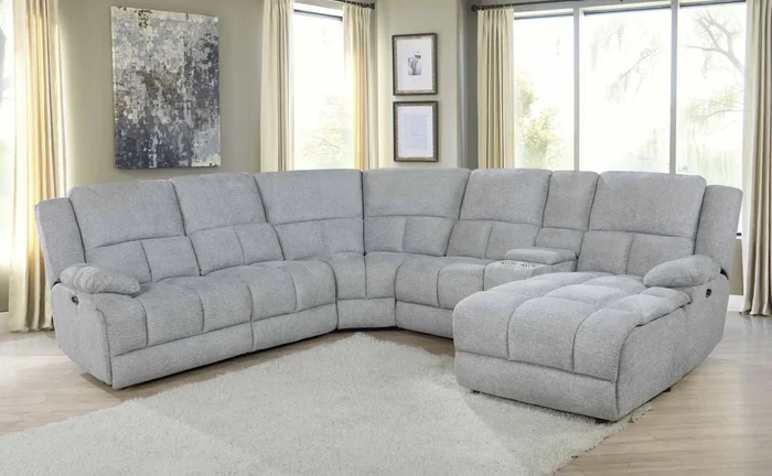 Belize – 6 Pc Power Sectional – Grey