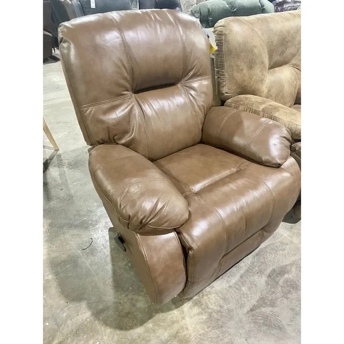 Best Brinley Leather Swivel Glider Recliner in Toffee