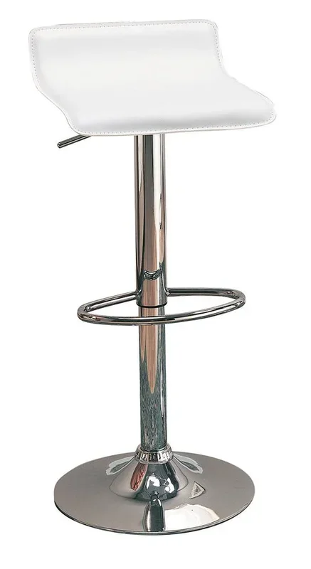 Bidwell 29″ Upholstered Backless Adjustable Bar Stools White and Chrome (Set of 2)