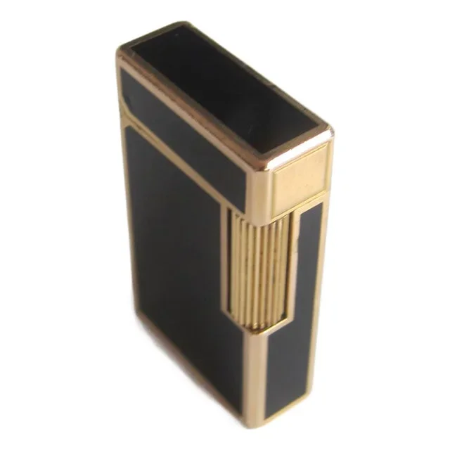 Black Lacquer and Gold Lighter by S. T. Dupont, France, 1970s