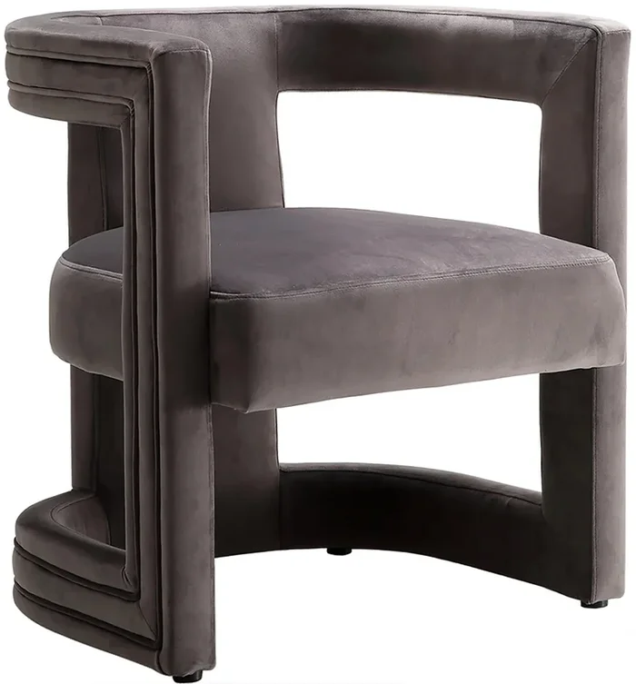 Blair Grey Velvet Accent Chair