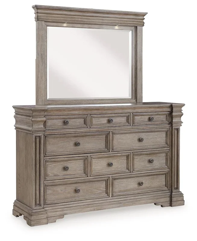 Blairhurst – Dresser And Mirror – Light Grayish Brown