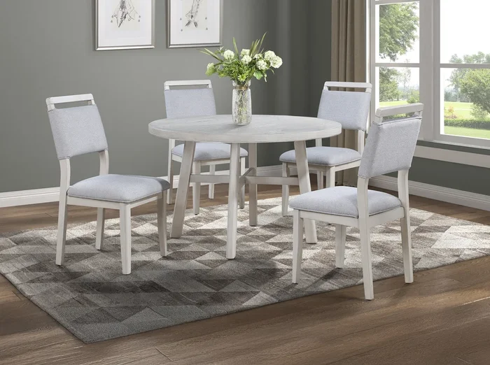 Blanche Gray Round Dining Set