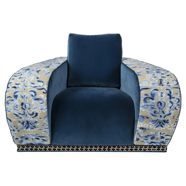 Blue Velvet Firenze Eticaliving Armchair by Slow+Fashion+Design for VGnewtrend
