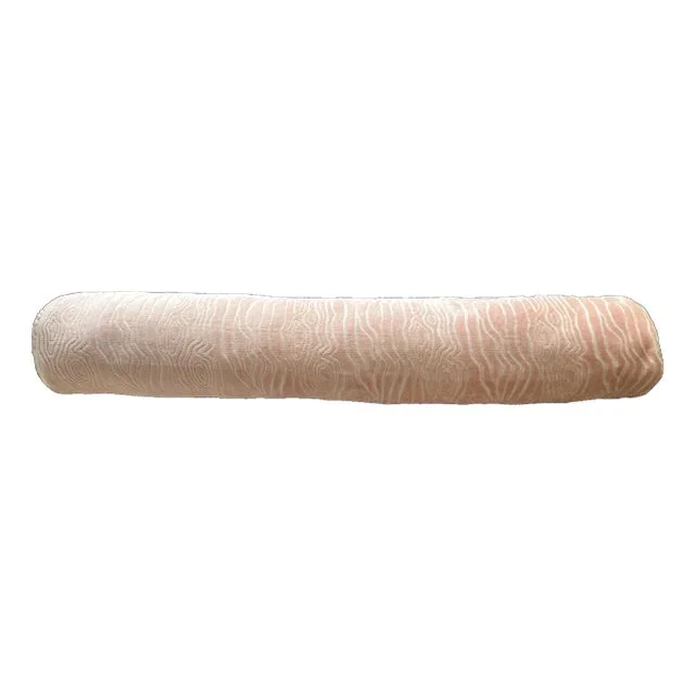 Blush Woodgrain Pattern Velvet Bolster Pillow Cover