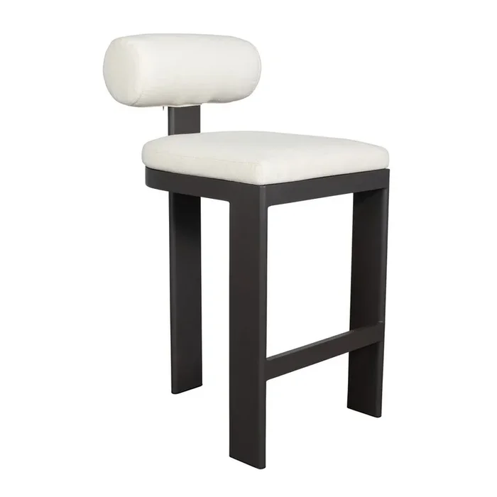 Bolster Outdoor Barstool in White