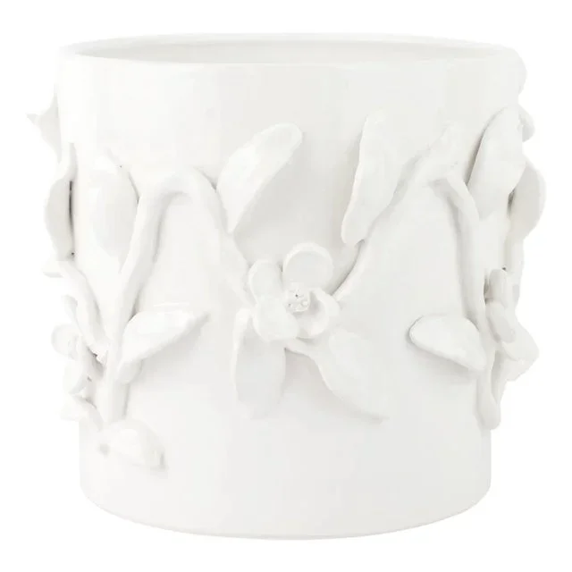 Bougainvillea Garden White Short Cachepot