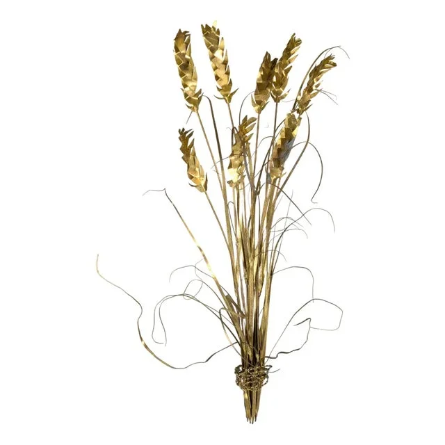 Brass Ears of Wheat Wall Sculpture by Daniel d’Haeseleer, Belgium, 1970s