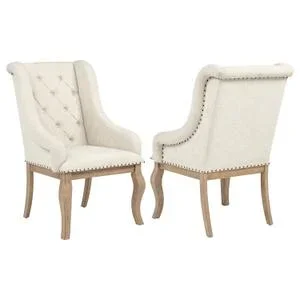 Brockway Upholstered Arm Chair Barley Brown (set of 2)