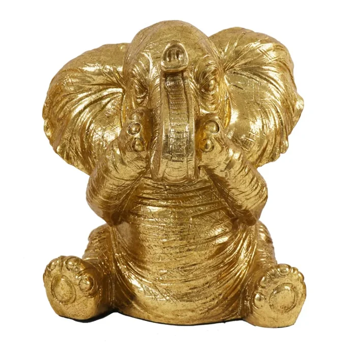 BROOKS Speak No Evil Elephant Sculpture Gold