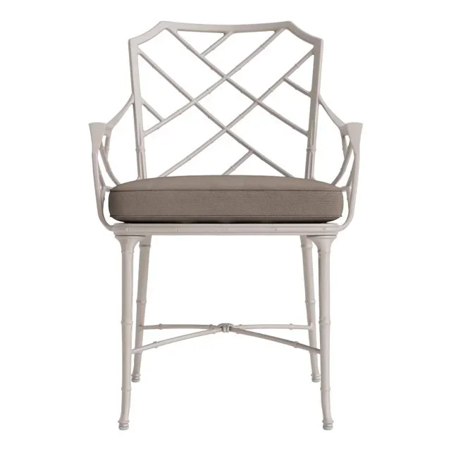 Brown Jordan Calcutta Arm Chair, Dove frame with Fusion Taupe fabric