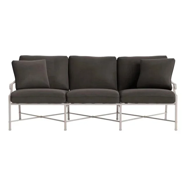 Brown Jordan Venetian Sofa, Dove frame with Fusion Charcoal fabric