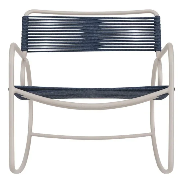 Brown Jordan Walter Lamb Rocking Chair, Dove frame with Marine fabric
