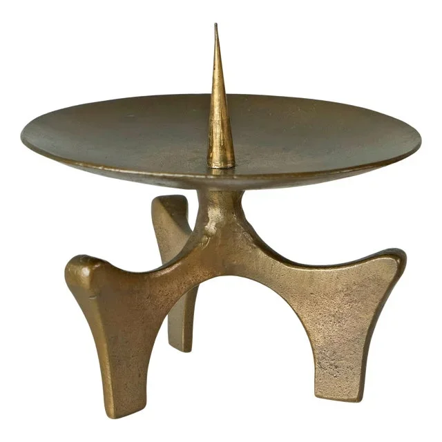 Brutalist Candleholder in Brass, 1960s