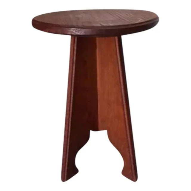 Brutalist Folk Art in Stool in Oak