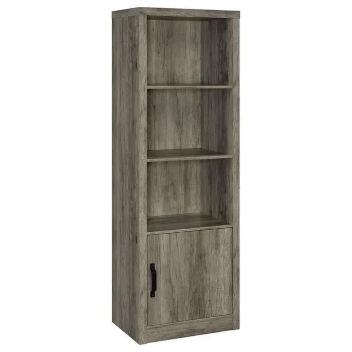 Burke – 3-Shelf Engineered Wood Media Tower – Gray Driftwood