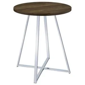 Burkhart Round 35-inch Pub Height Bistro Bar Table Brown Oak