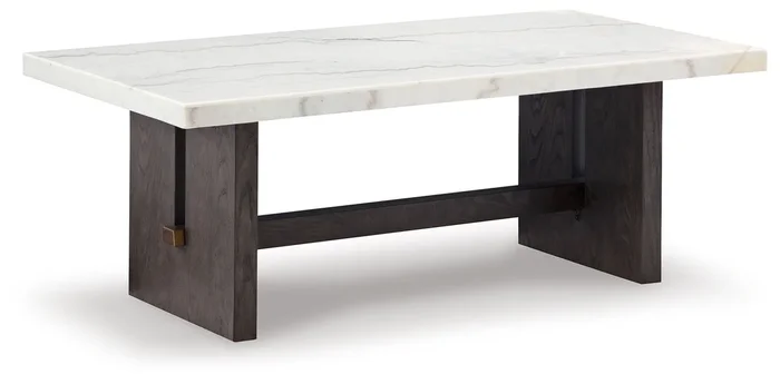 Burkhaus – Rectangular Cocktail Table – White / Dark Brown