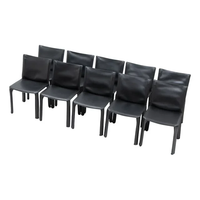 Cab 412 Chairs by Mario Bellini for Cassina, 1990s, Set of 10