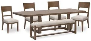 Cabalynn Dining Table, 4 Chairs and Bench
