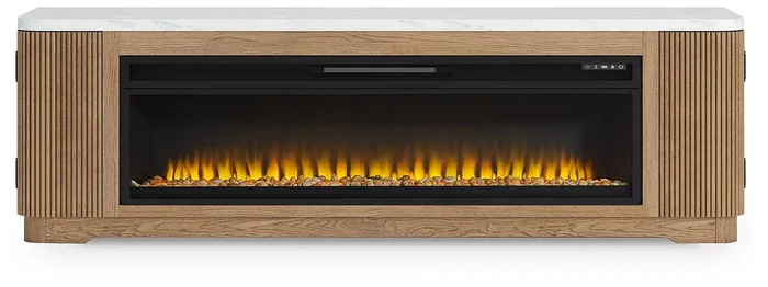 Camdill 80″ TV Stand with Electric Fireplace
